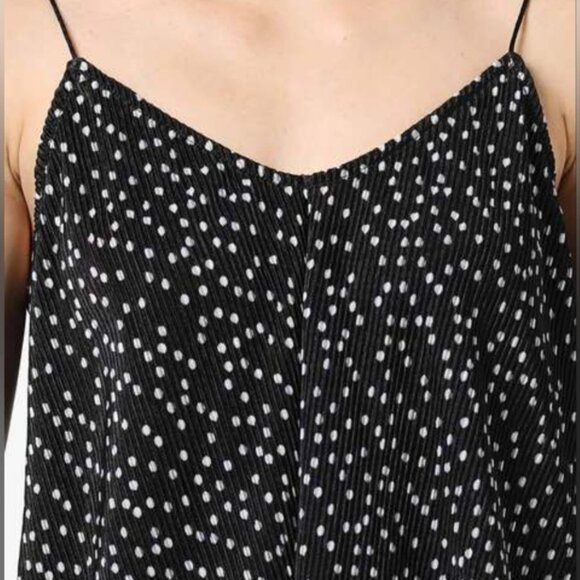3/$20 Tally Reijl Relaxed Camisole Top Polka Dot Tank Womens Size Small Black - Picture 16 of 16